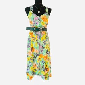 #94 DRESS ~ Women’s Comfy Fit Floral/Tropical Print Hi-Low Dress